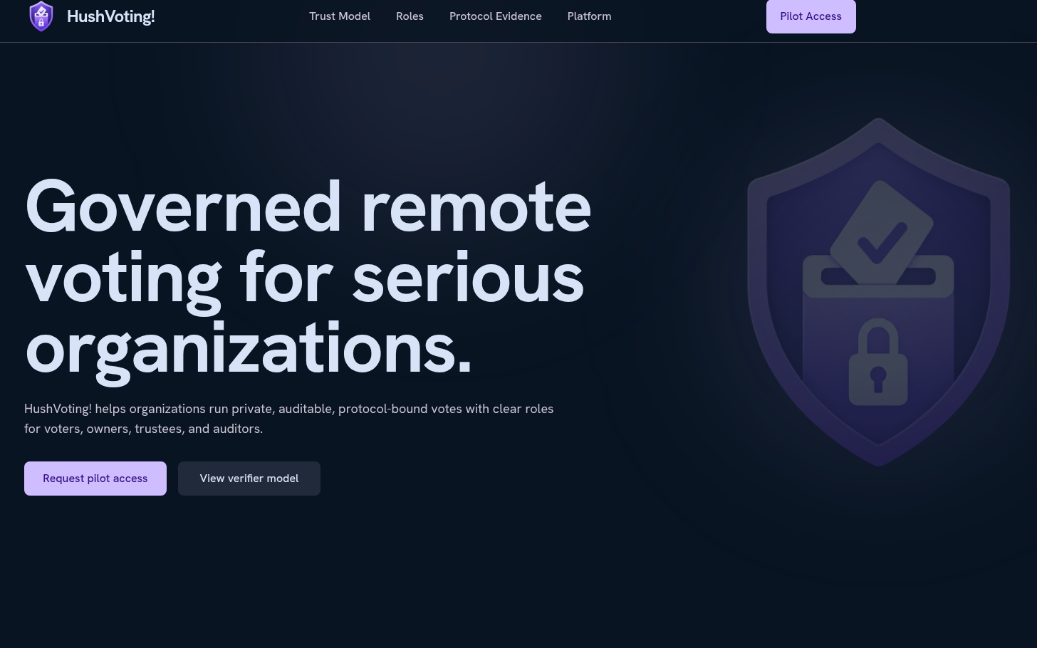 HushVoting! — privacy-first remote voting